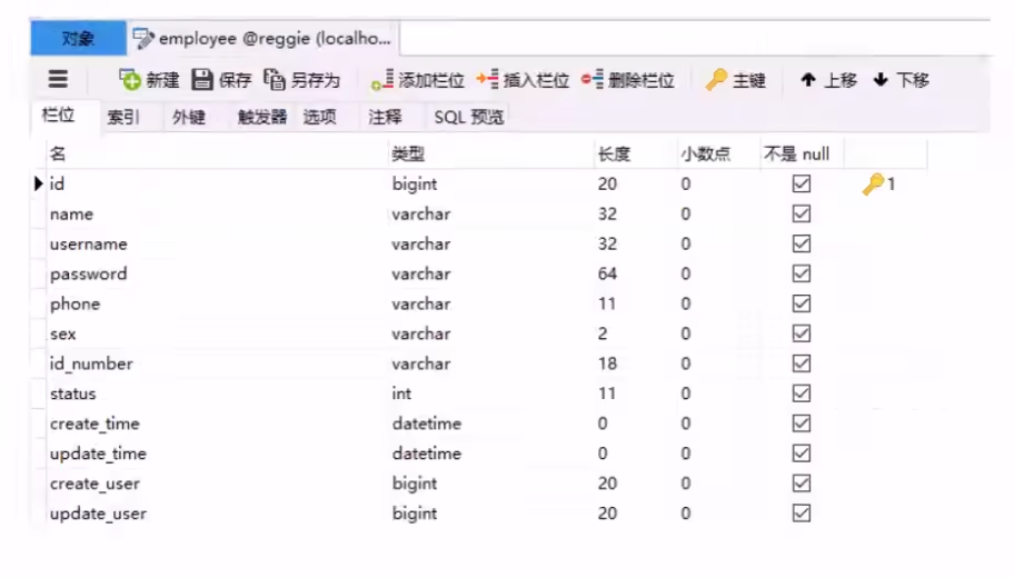 19-employee表